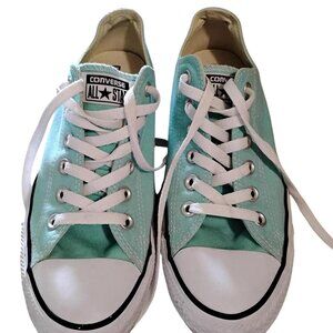 Mint Blue Converse All Star Low Top Trainers Sneakers